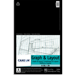 Artist Series Graph & Layout Pad, Foldover Binding, 10 Sheet, 11x17 inch, 1 Count