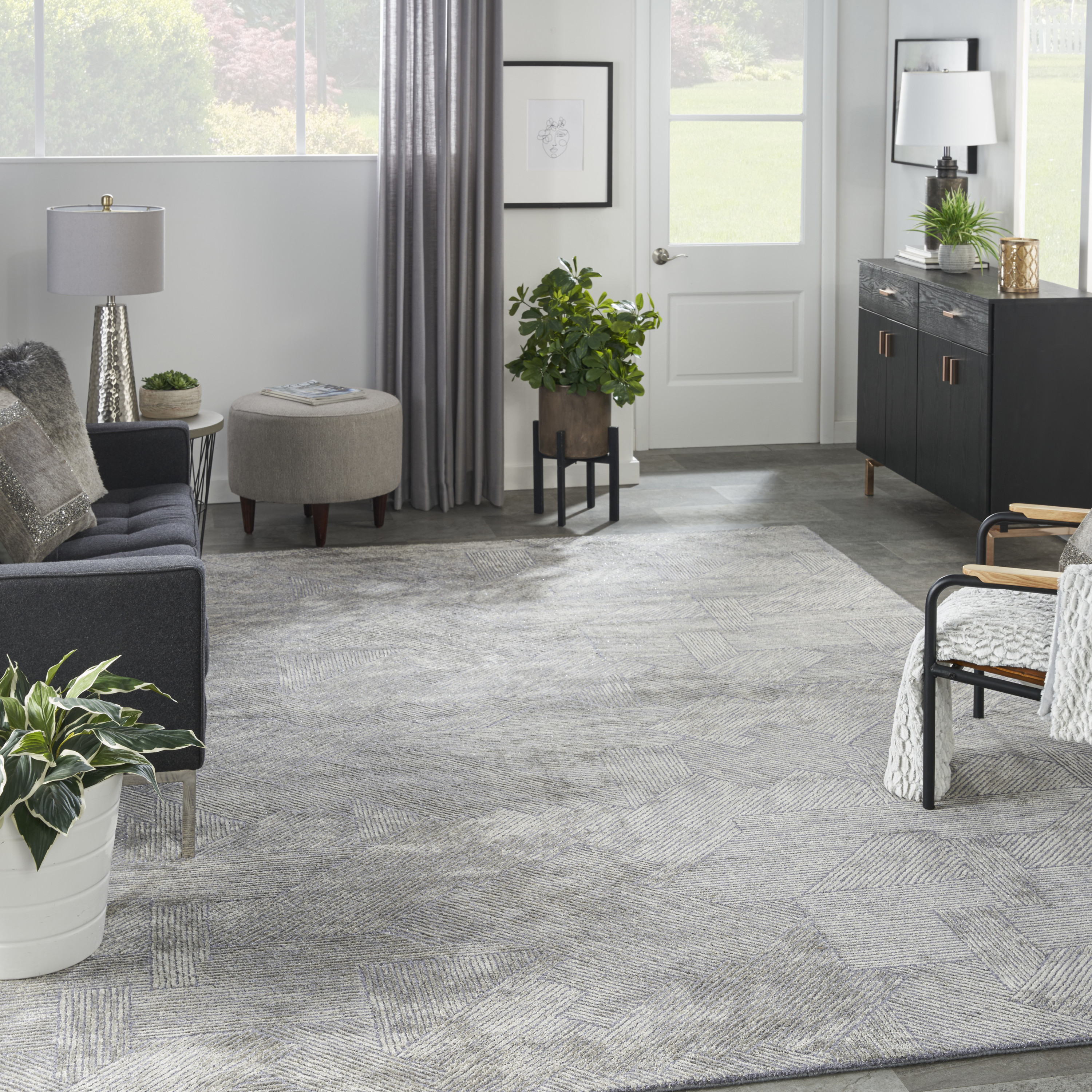 Michael Amini Ma30 Star 8'6" x 11'6" Slate Modern Indoor Rug