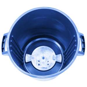 Impact, Gator Plus, 32 gal, Plastic, Blue, Round, Receptacle