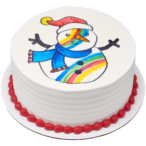 Paintable Winter Snowman PhotoCake® Edible Image®
