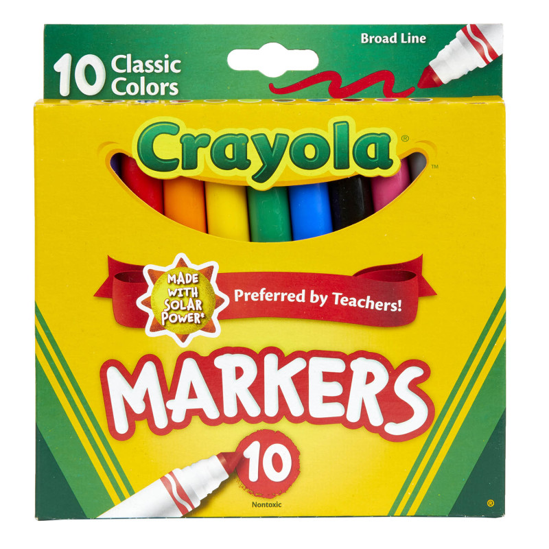 Broad Line Markers, Classic Colors, Pack of 10