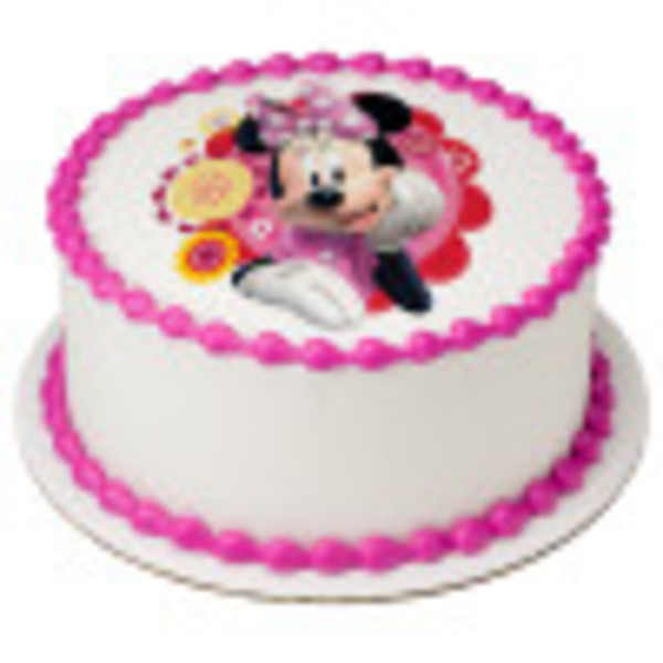 Minnie Dots Daisies Photocake Image DecoPac