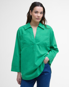Cecile Relaxed Tunic Shirt Kelly Green