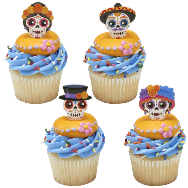 Dia de los Muertos Skulls Cupcake Rings