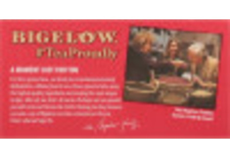 Bigelow Red Raspberry Herbal Tea bag in foil overwrap