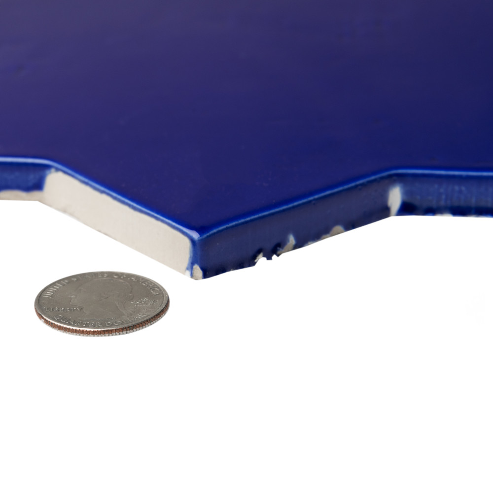 Argile Star Blu with Bianco Cross 7 in. x 14 in. Porcelain Floor and Wall Tile