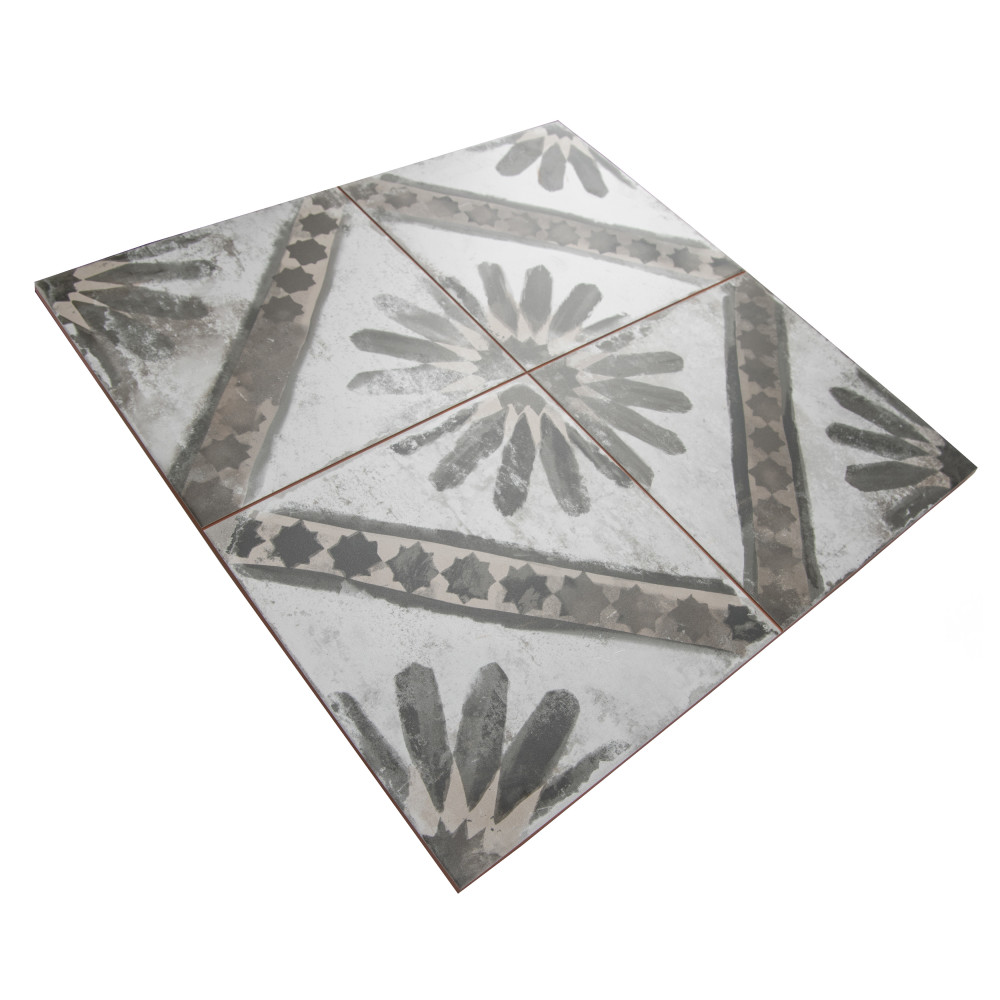 Kings Marrakech Charcoal Grey 17-5/8 in. x 17-5/8 in. Ceramic Floor and Wall Tile