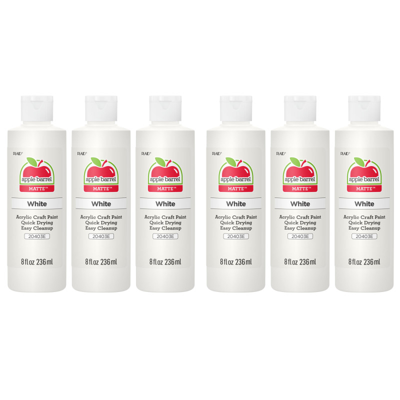 Acrylic Paint Matte, 8oz., White, Pack of 6