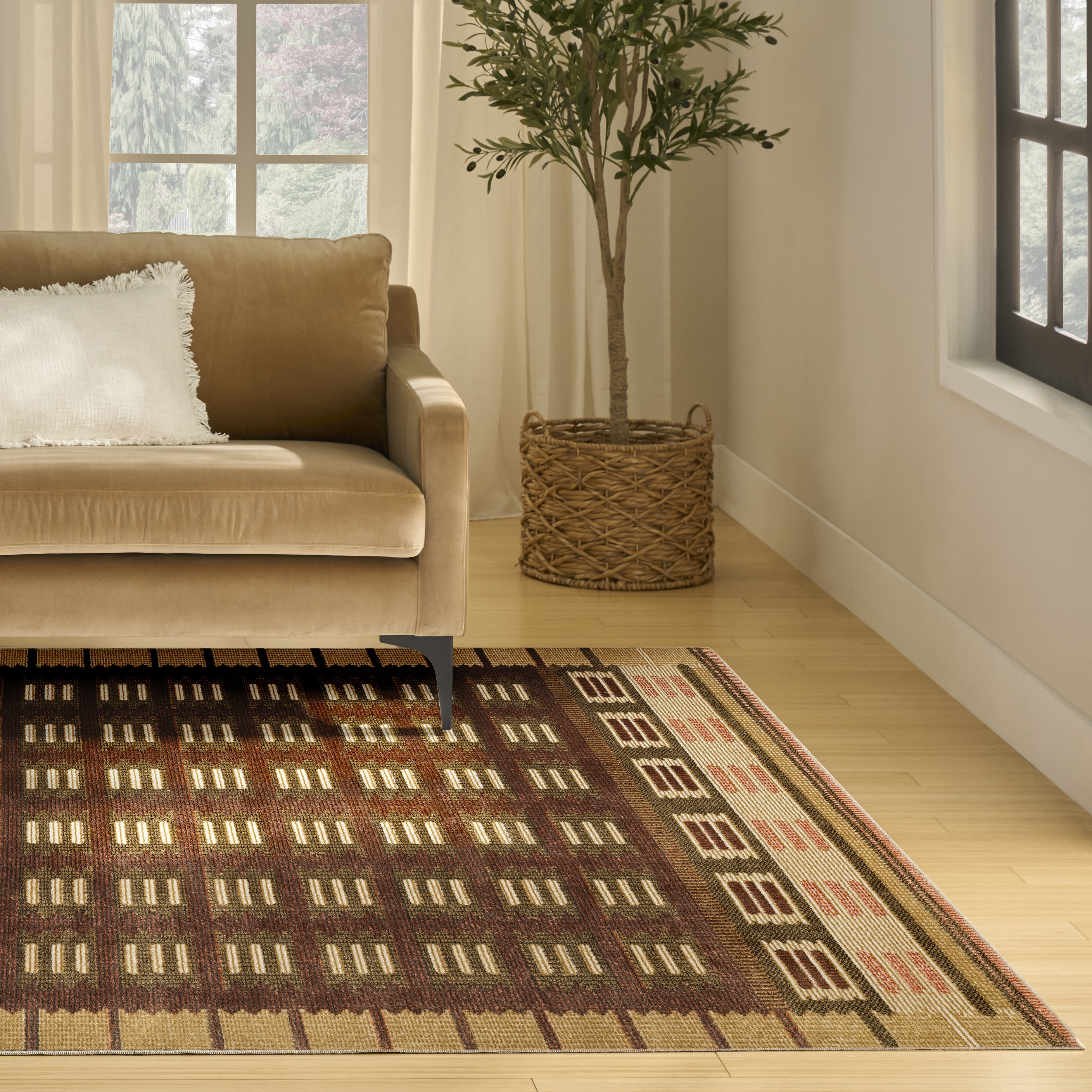 Nourison Nordic 8' x 10' Rust Modern Indoor Rug