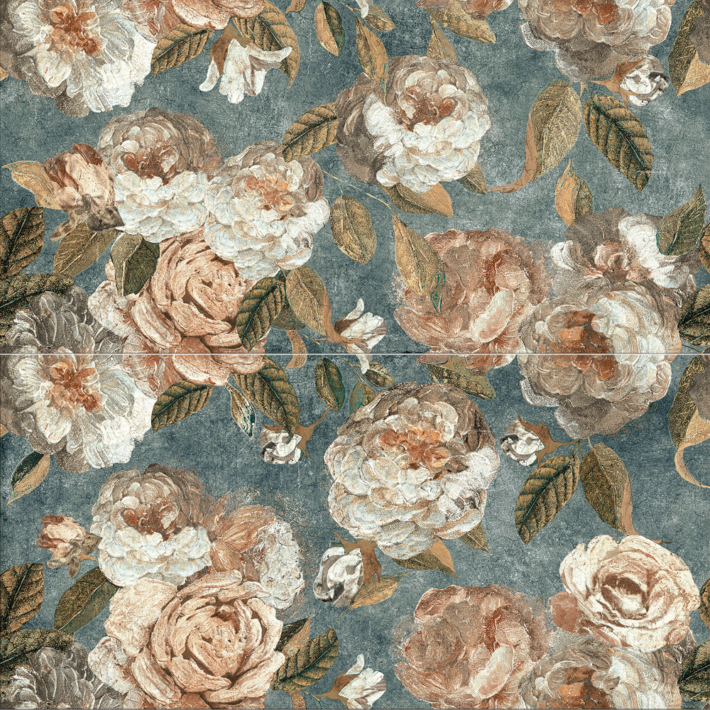 Parete Fiori Green 23-1/2 in. x 47 in. Porcelain Floor and Wall Tile