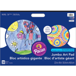 Jumbo Art Pad, White, 22" x 16", 30 Sheets