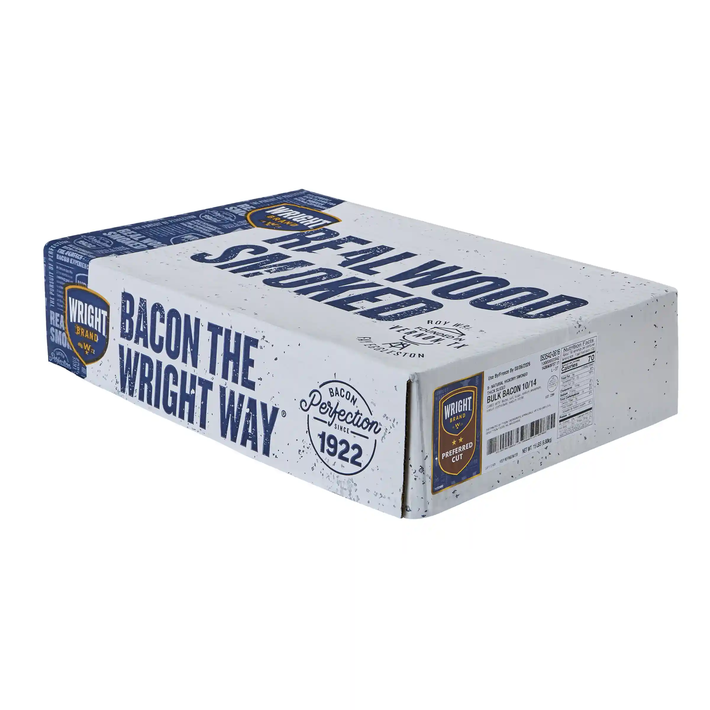 Wright® Brand Naturally Hickory Smoked Thick Sliced Bulk Bacon 10/14_image_5