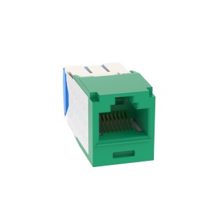 Cat 6a UTP Jack Module, T568A/B, Mini-Com, Green
