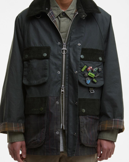 Giacca cerata Bedale oversize Barbour x Crocs