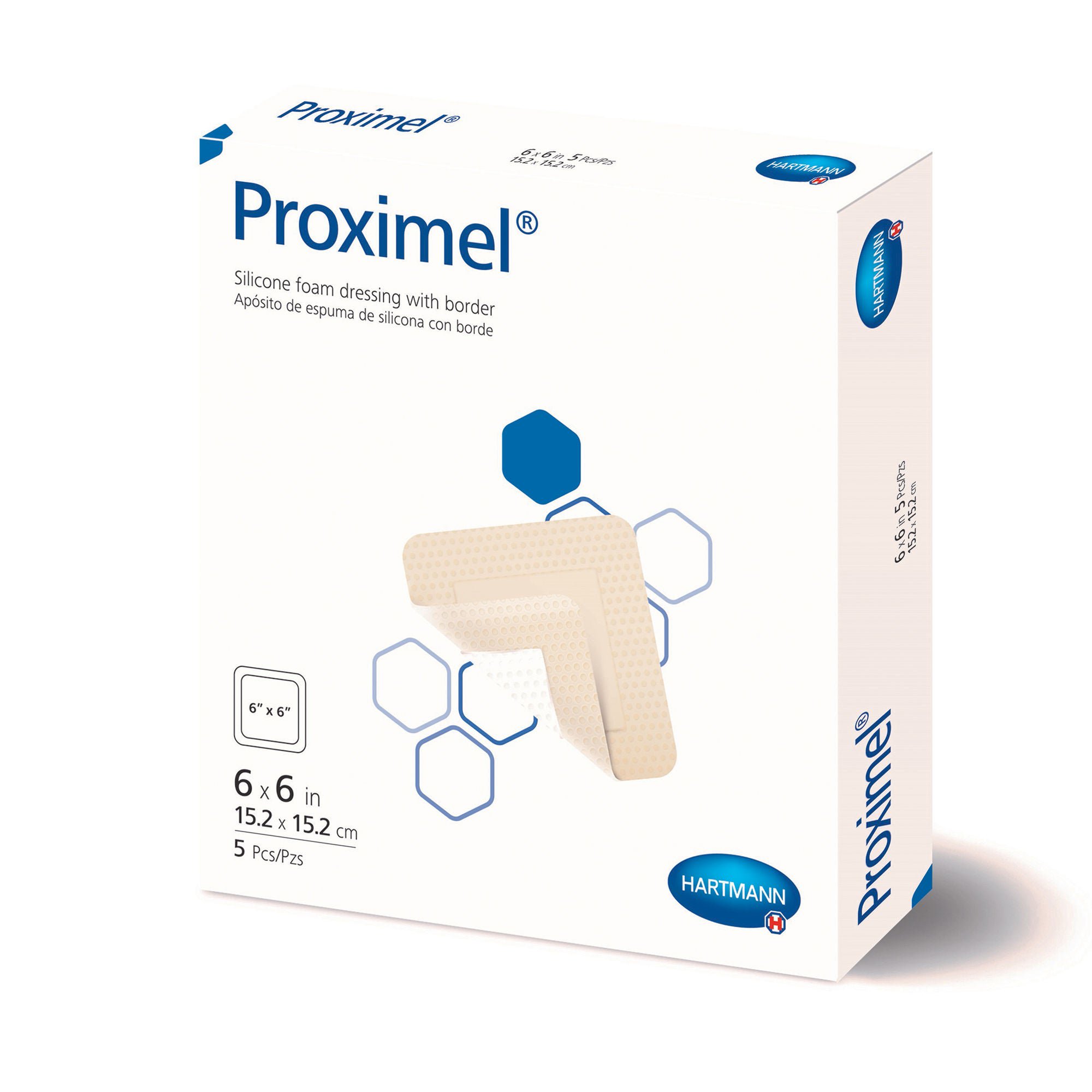 Hartmann DRESSING, WND PROXIMEL SILICONE FM W/BORDER 6"X6" (5/BX)