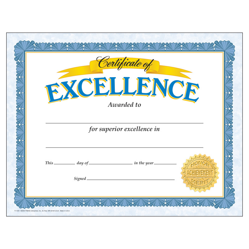 Certificate of Excellence Classic Certificates, 30 ct