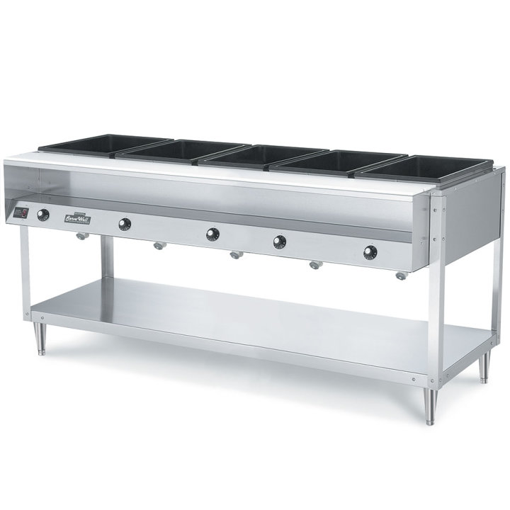 120-volt 2400-watt five-well Servewell® stainless steel hot-food table