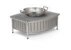 Large contoured buffet station with wire grill in natural
