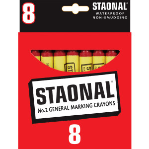 Staonal® Marking Crayons, Red, 8 Count