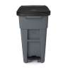 Rubbermaid Commercial, BRUTE, Step-On Rollout, 32 gal, Resin, Gray, Rectangle, Receptacle
