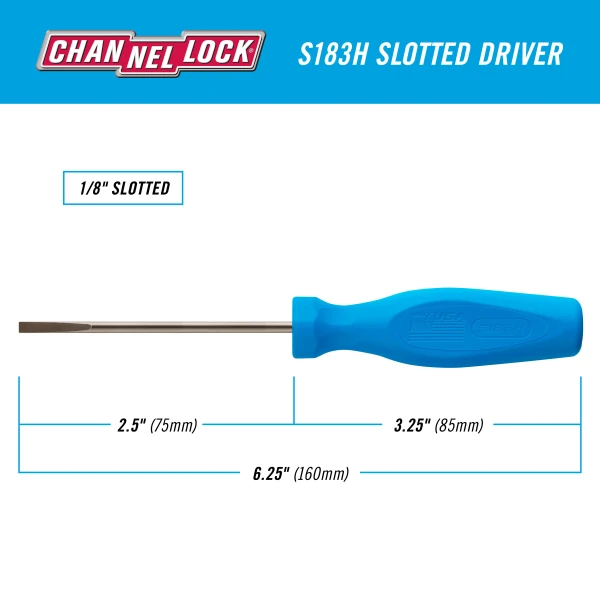S183H Slotted 1/8 x 3-inch Professional Screwdriver