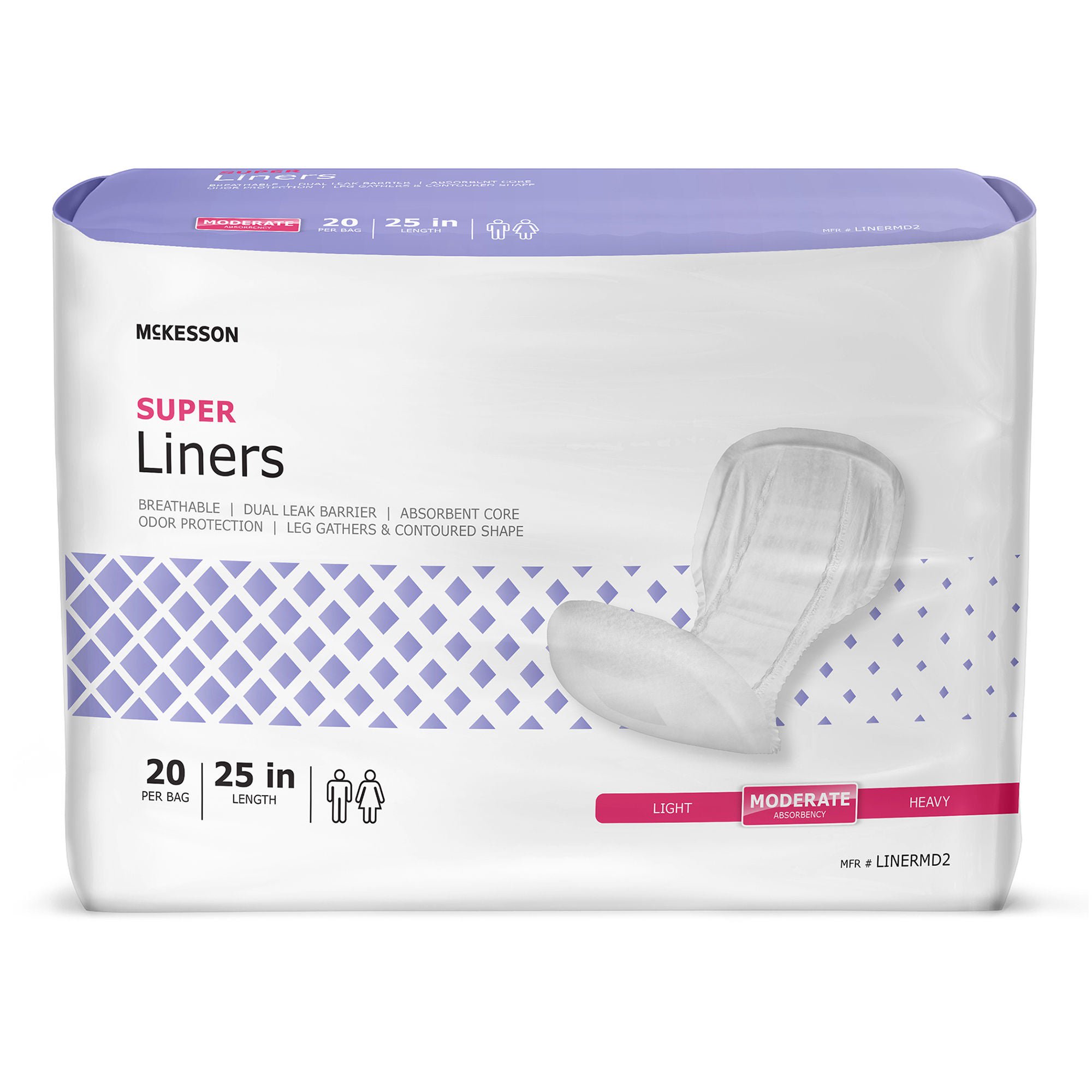 McKesson Super Liner, 25-Inch-Long Incontinence Liner