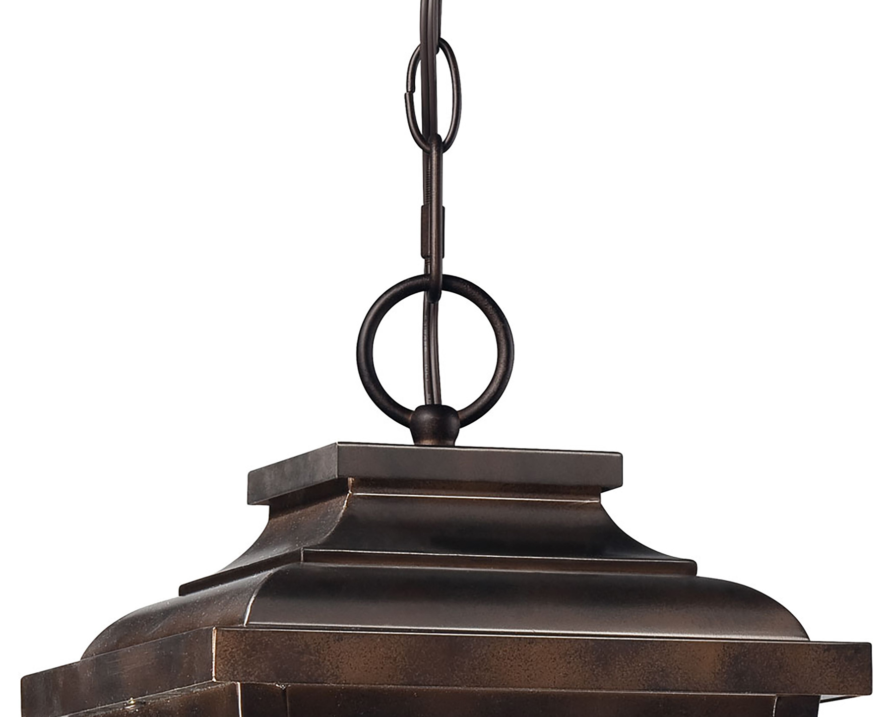 3 Light Chain Hung Lantern in Chelesa Bronze™ Finish with Clear Seeded Glass - alternate view