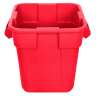 Rubbermaid Commercial, BRUTE, 28 gal, Resin, Red, Square, Receptacle