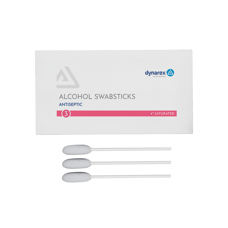 Alcohol Swabsticks- NS 4in - 3 swabsticks per packet - 1204