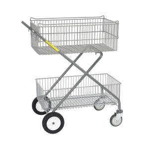 R&B Wire, Foldable Double Mail Basket, Utility Cart, Stainless Steel