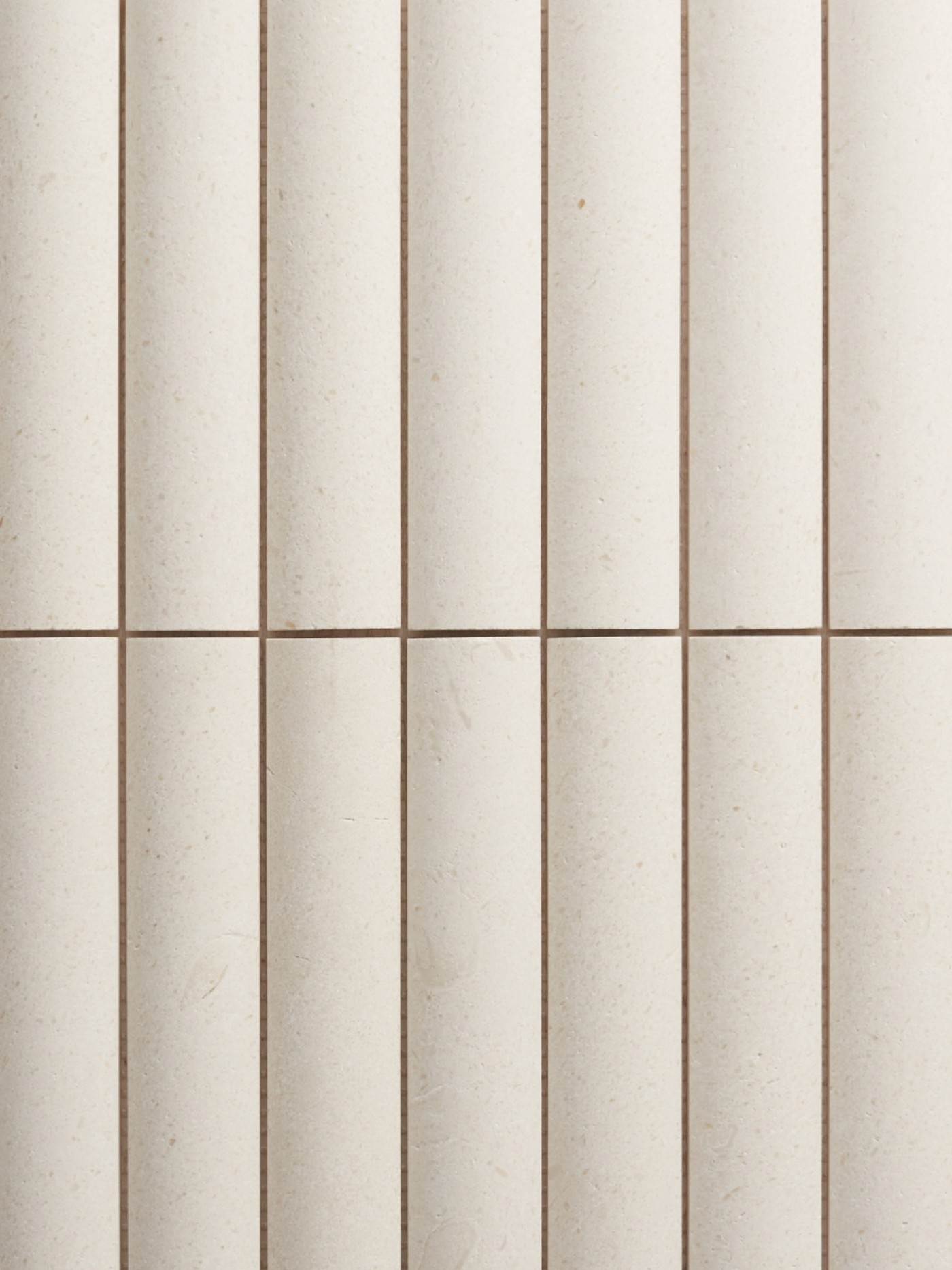 2 rows of white marble tile.