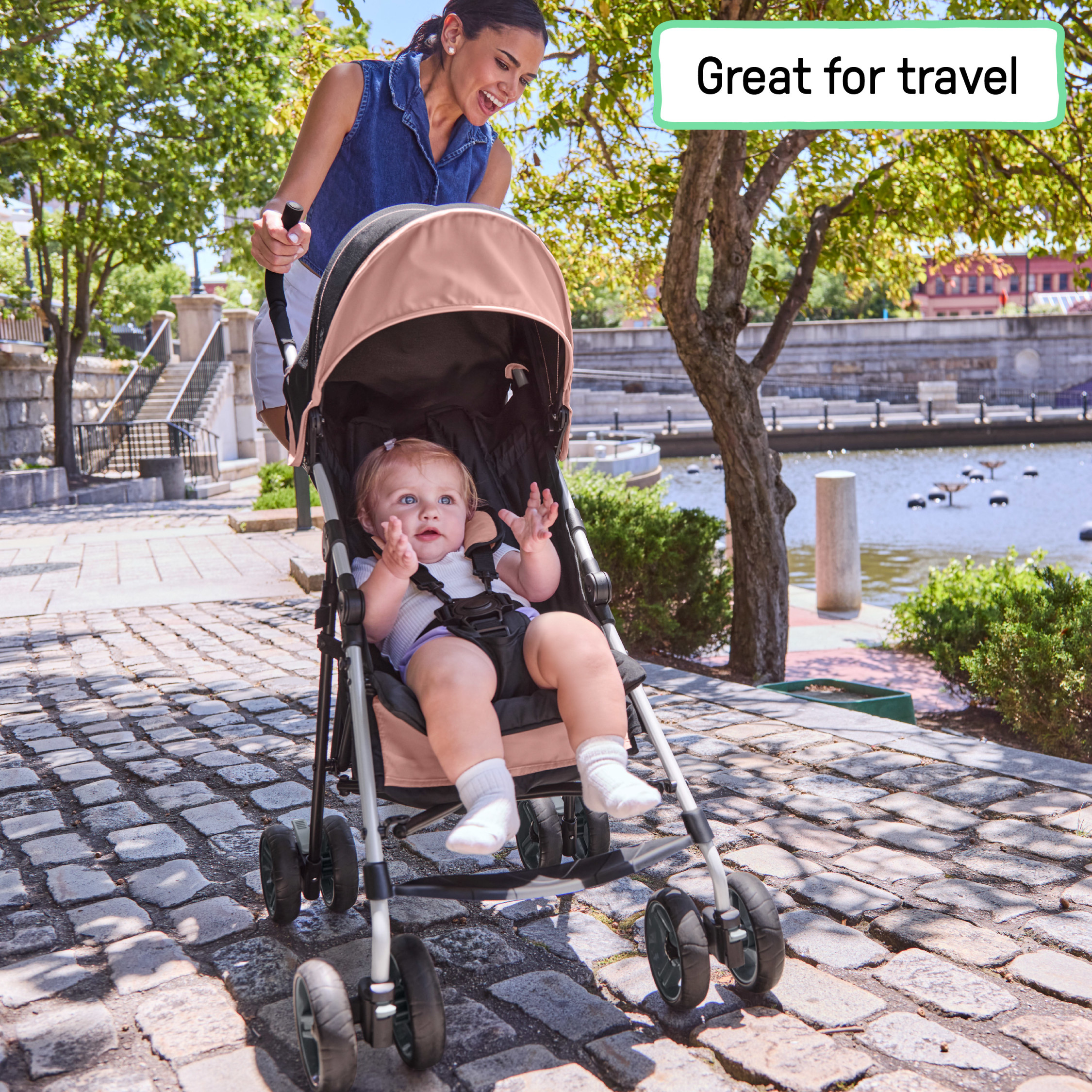 Ingenuity 3D Mini Convenience Stroller, Dusty Rose