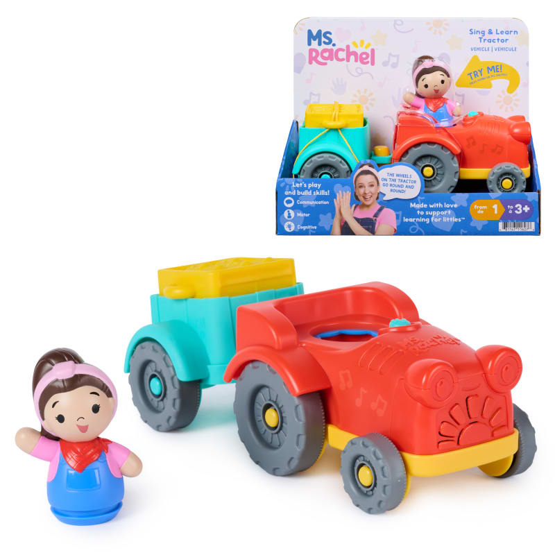 Ms. Rachel Official Sing & Learn Tractor Vehicle with Sounds, Prompts & Ms. Rachel Figure, Interactive Educational Toddler Toy for Kids Ages 1–3+ Years