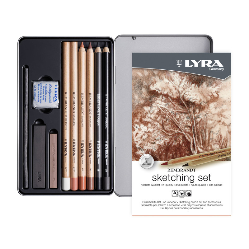 Rembrandt Sketching Pencil Set Tin, Assorted, 11 Pieces