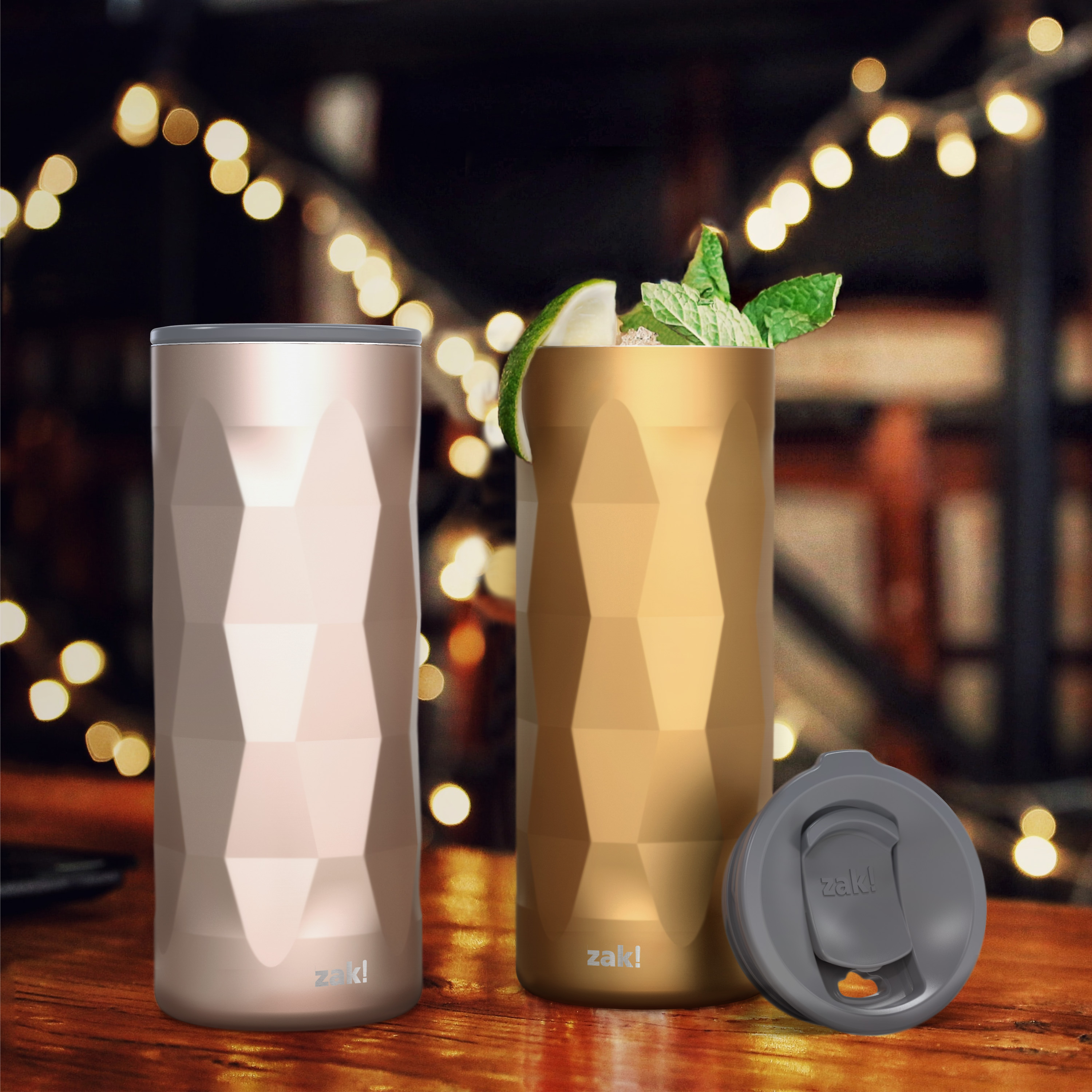 Fractal 16 ounce Vacuum Insulated Stainless Steel Tumbler, Rose Gold slideshow image 2 Fractal 16 ounce Vacuum Insulated Stainless Steel Tumbler, Rose Gold slideshow image 2