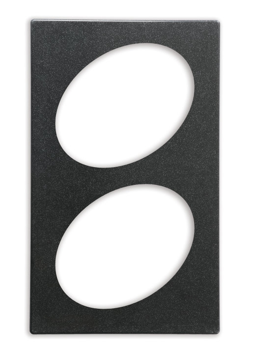 Gabarit GN 1/1 avec deux découpes ovales moyennes en Bleu nuit