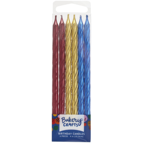 Metallic Tall Spiral Specialty Candles