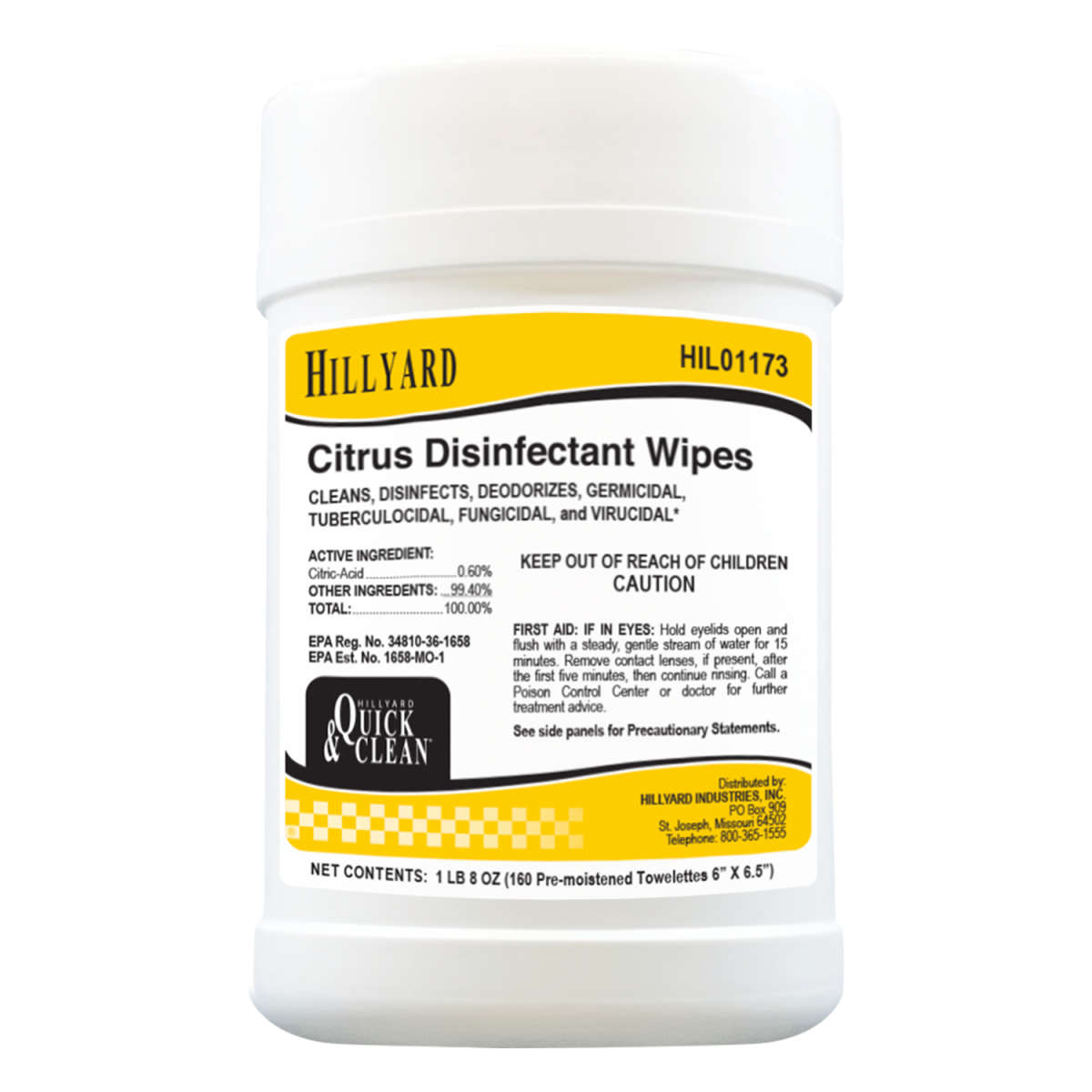 WIPE CITRUS DISINFECTANT 160CT 6CS