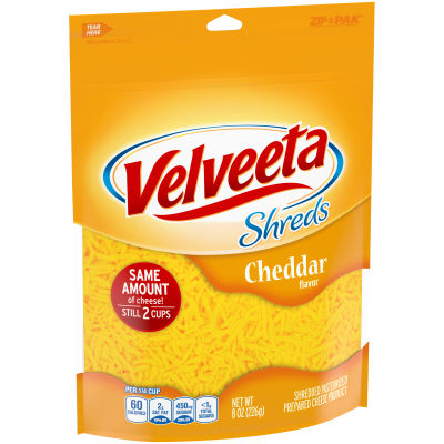 Velveeta Shreds Cheddar Shredded Cheese, 8 oz Bag