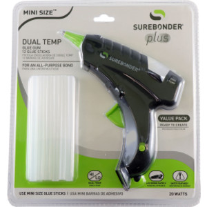 Dual-Temperature Mini Glue Gun Kit with 12 Glue Sticks