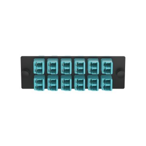 Opticom® Fiber Optic Adapter Panel, Multimode (OM3/4), (12) LC Duplex Adapters for 24-Strand Fiber