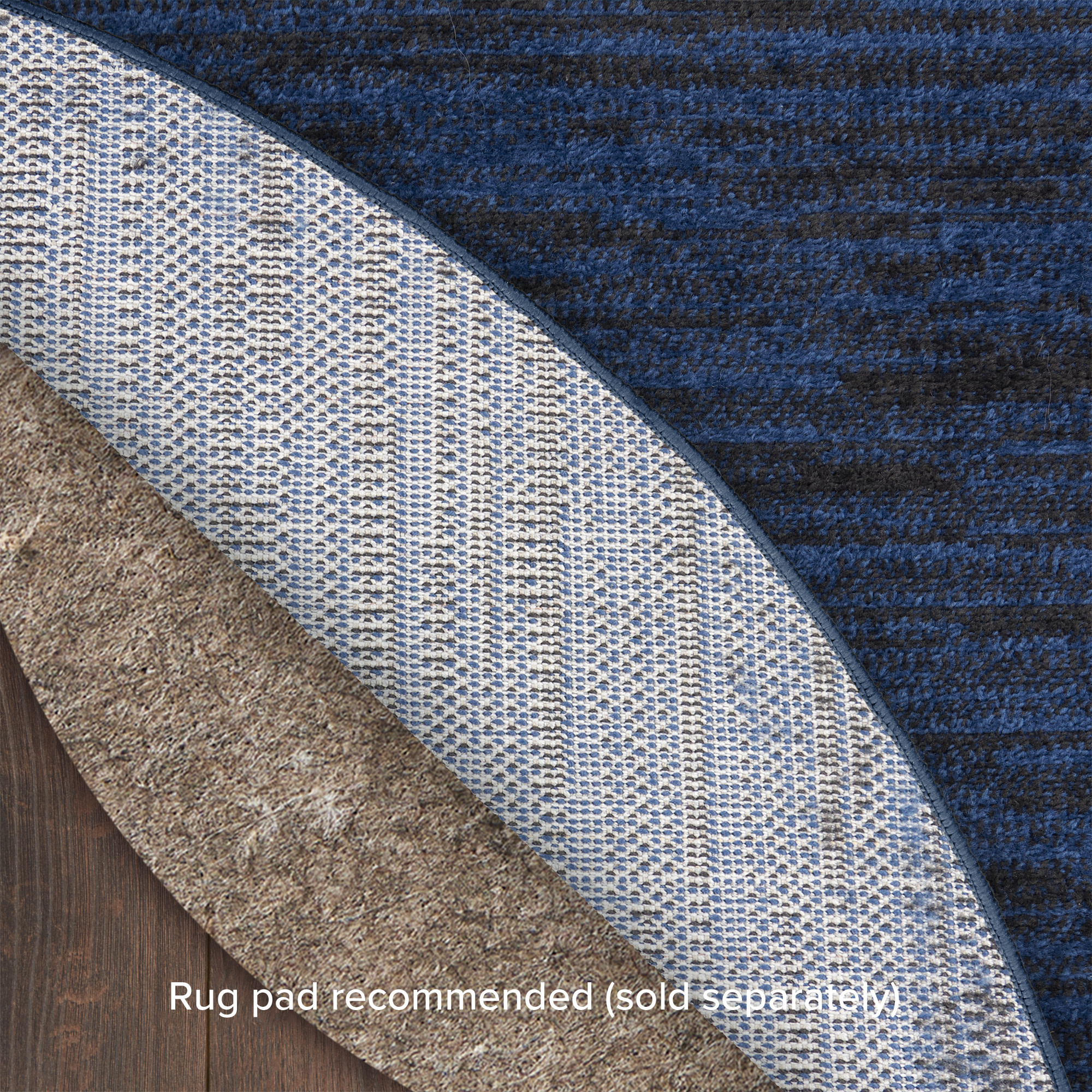 Nourison Nourison Essentials 6' x Round Midnight Blue Outdoor Rug