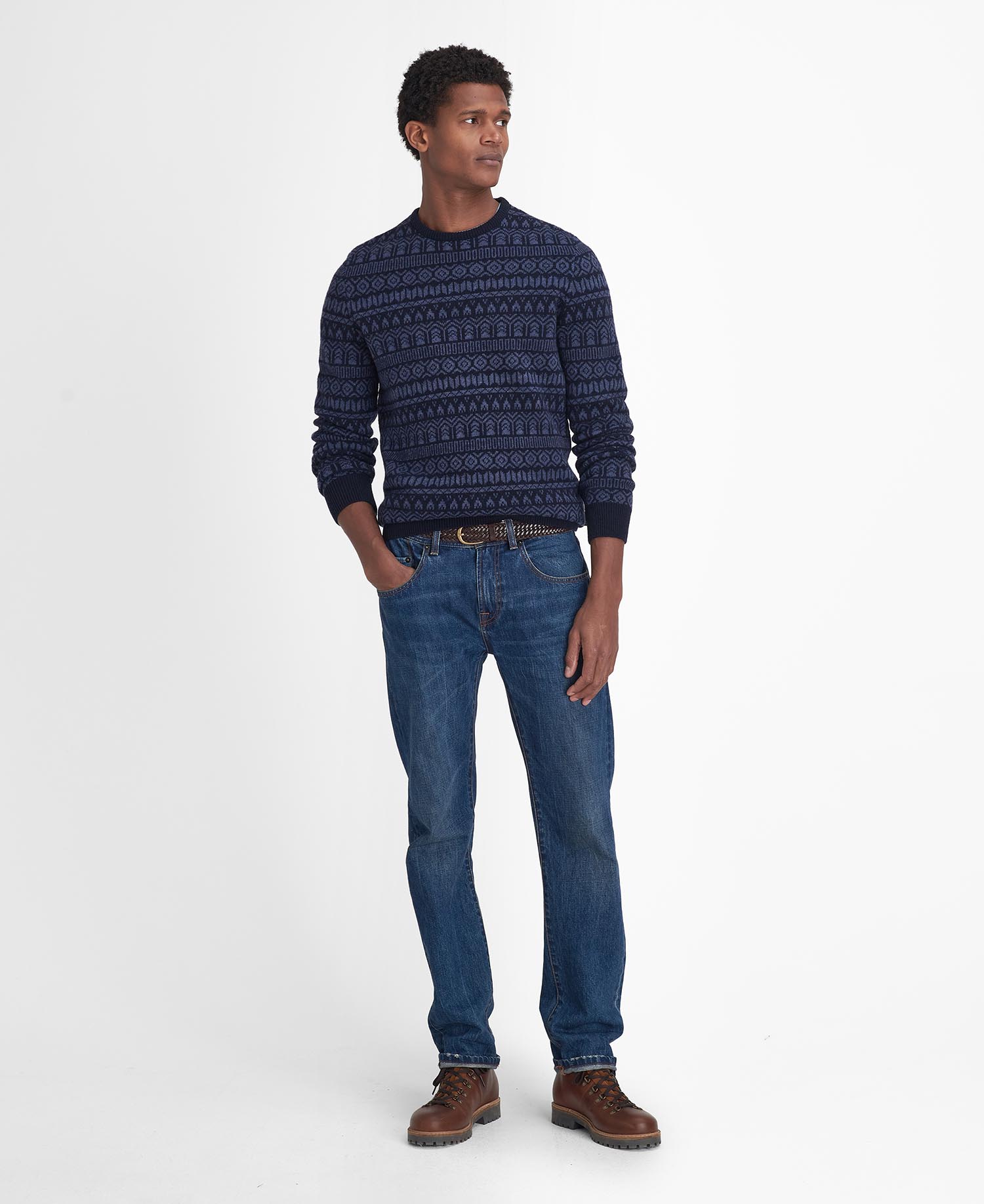 Stonebeck Fairisle Crew Neck Jumper image number 1