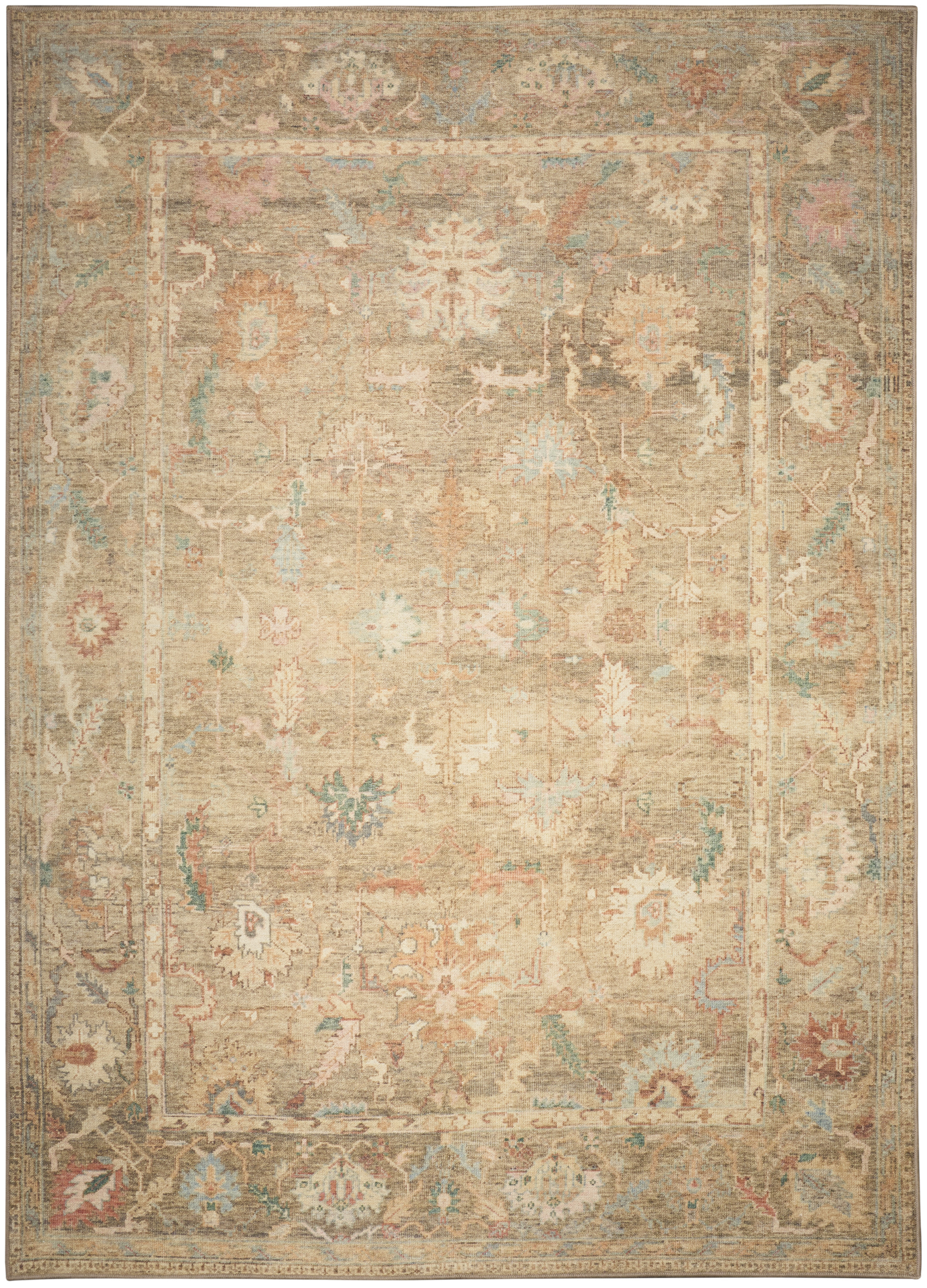 Nourison Vintage Washables 4' x 6' Taupe Multicolor Vintage Indoor Rug
