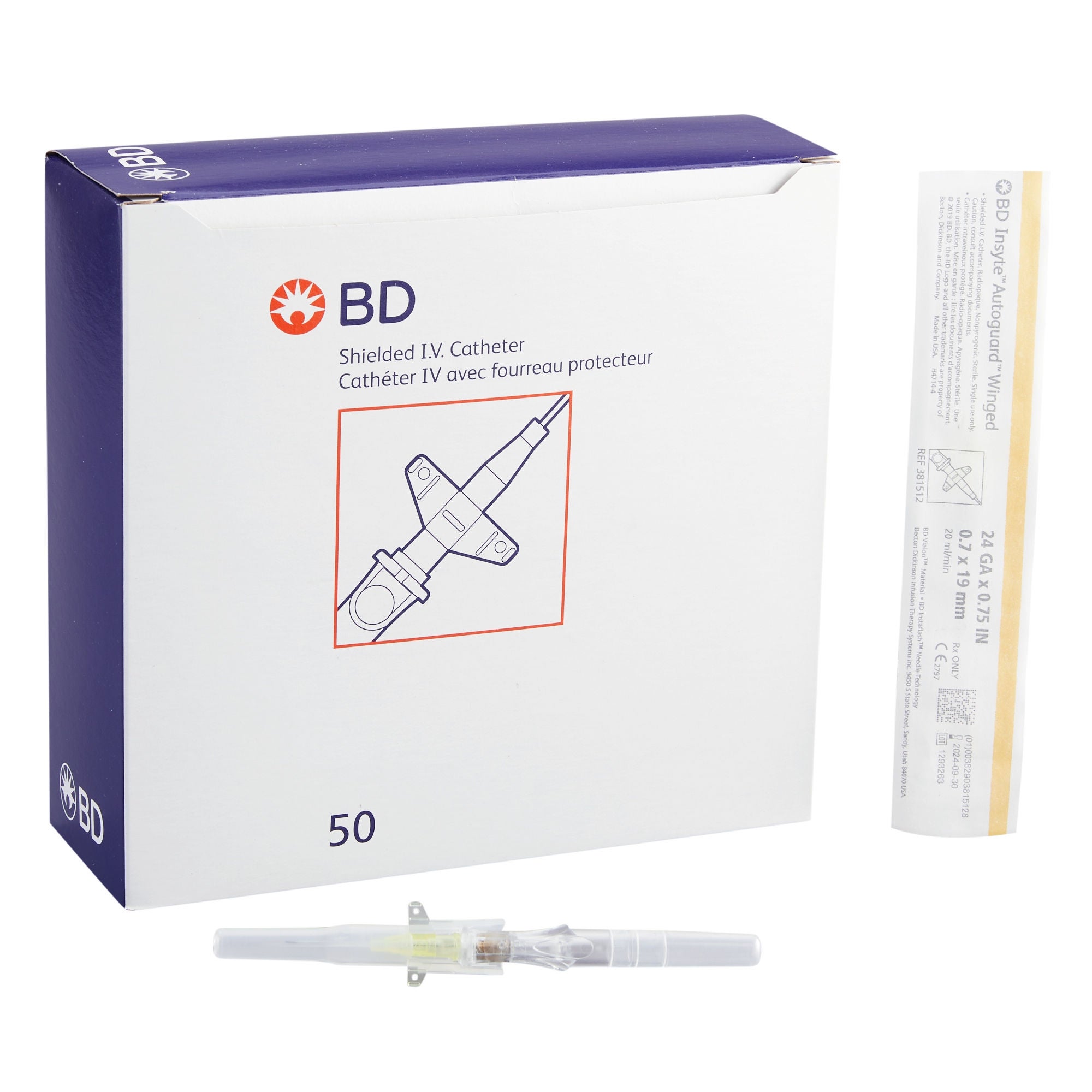 Insyte™ Autoguard™ Peripheral IV Catheter, 24 Gauge