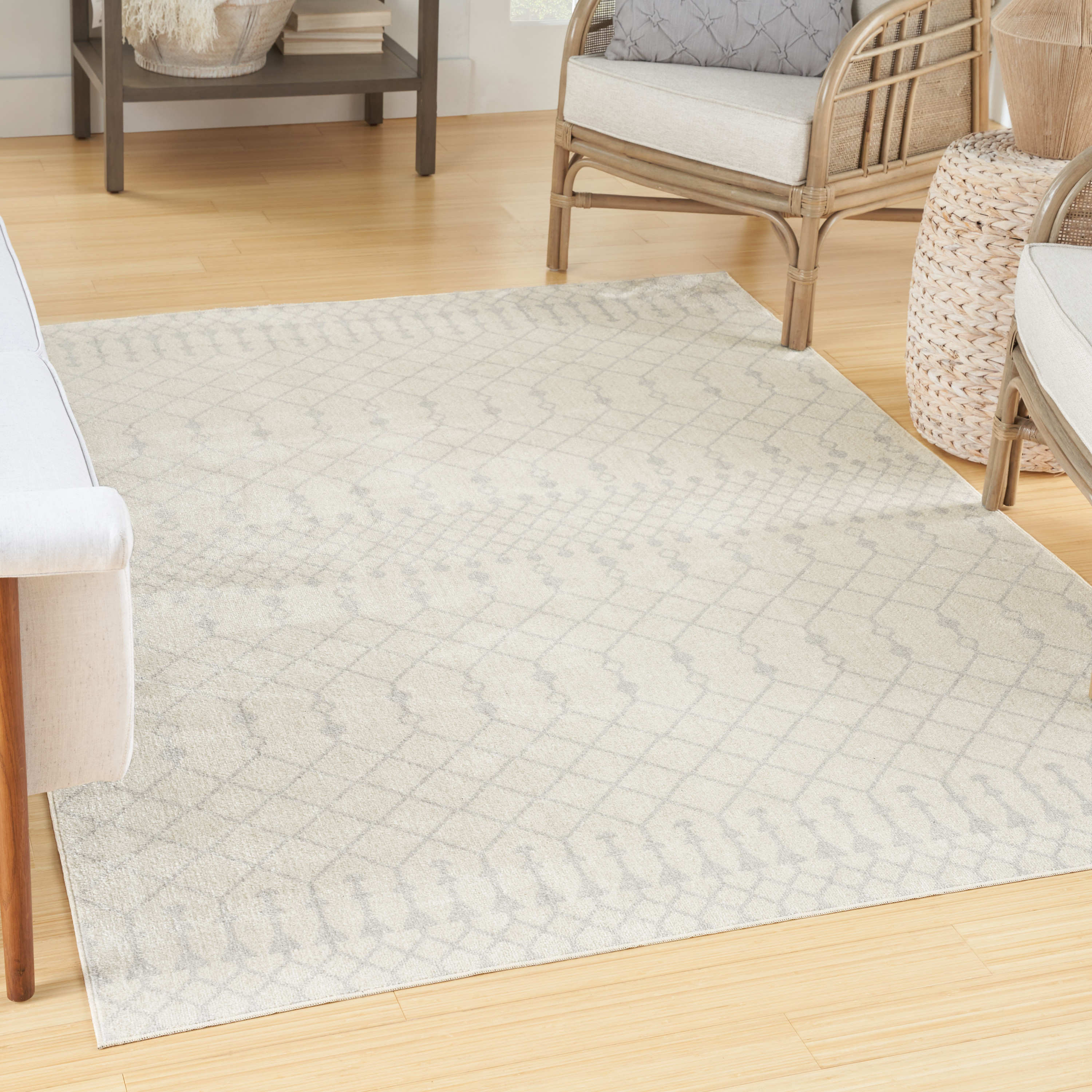 Nourison Astra Machine Washable 4' x 6' Ivory Bohemian Indoor Rug