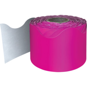 Hot Pink Rolled Scalloped Border, 65 Feet