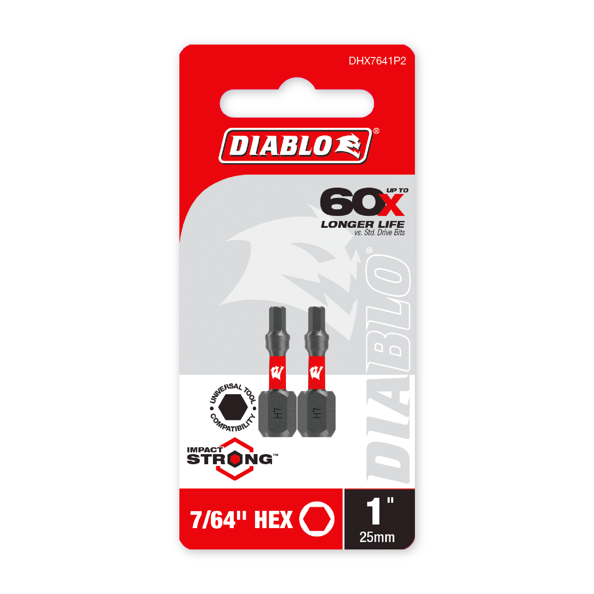 Diablo 7/64 in. x 1 in. Hex Drive Bit in its retail packaging, ready for the job box or tool bag
