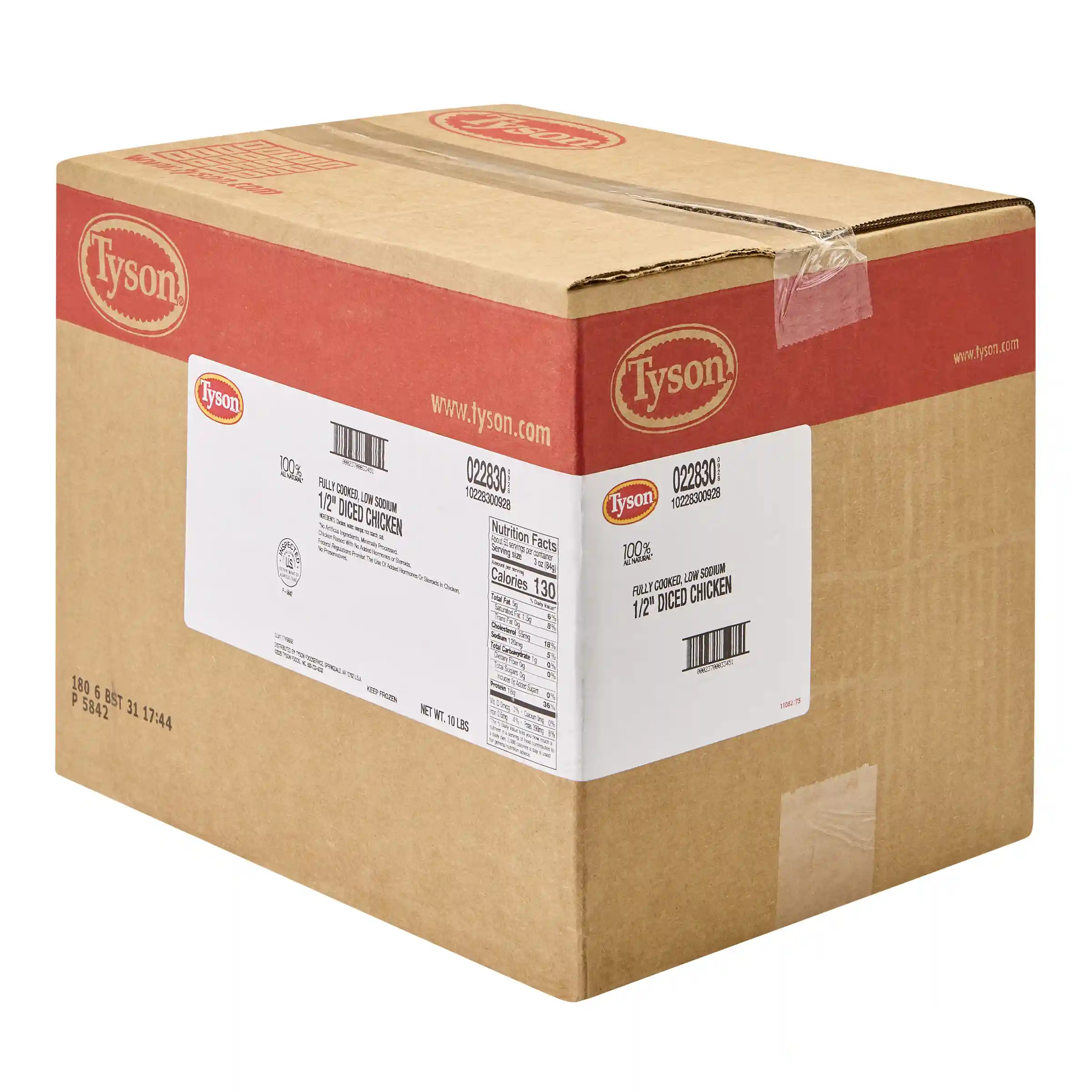 Tyson® Fully Cooked All Natural* Low Sodium Diced Chicken, Natural Proportion 60 White/40 Dark Meat, 0.5"_image_5