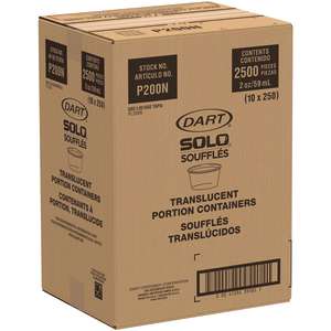 Solo, Soufflés Plastic Portion Containers, 2 oz, Translucent